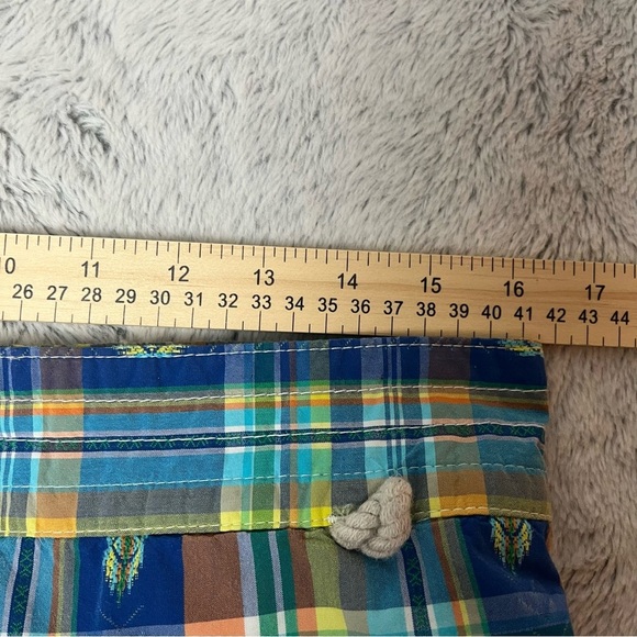 Polo Ralph Lauren Swim Trunks Mesh-Lined Southwest Aztec Blue Orange Plaid Men M - Picture 11 of 12